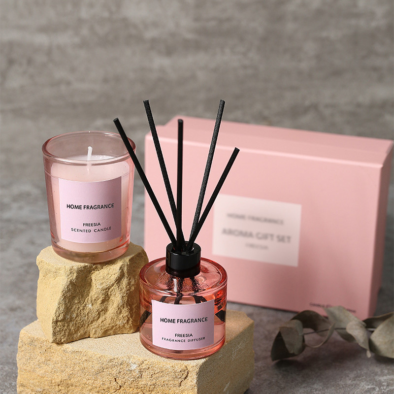 Home Fragrance Long Lasting - Premium Reed Diffuser and Candle Gift