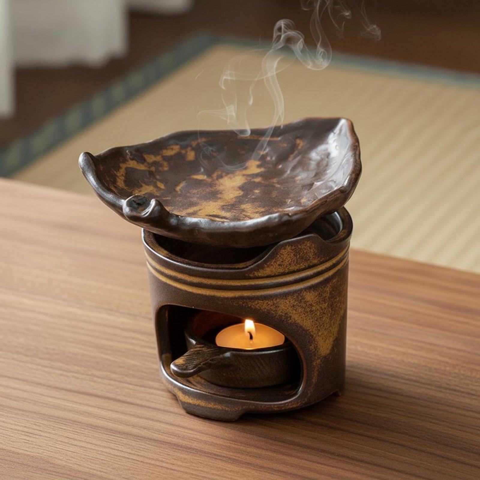 Ceramic Oil Burner - Ceramic Tea Roaster Tranquil Inspired Design