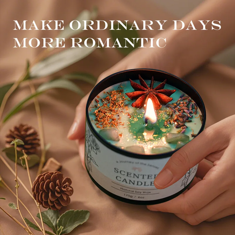 Home Fragrance Long Lasting - Creative Crystal Aromatherapy Candle 6OZ -