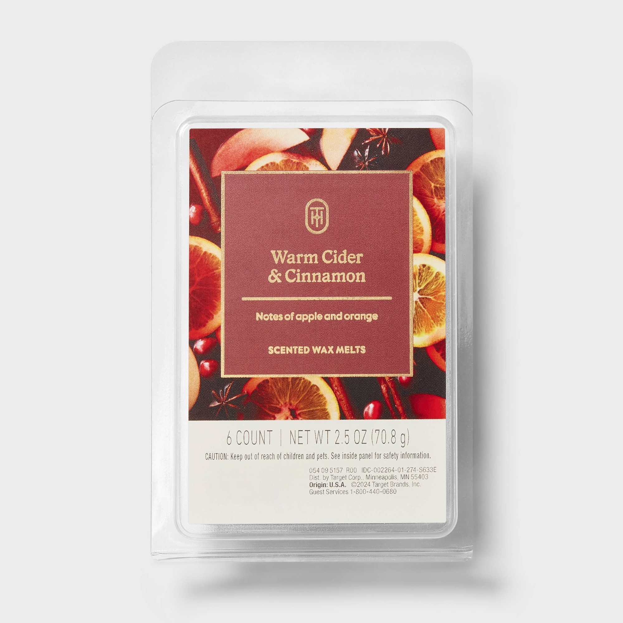 Home Fragrance Wax Melts - 12ct Warm Cider Cinnamon Wax Melts