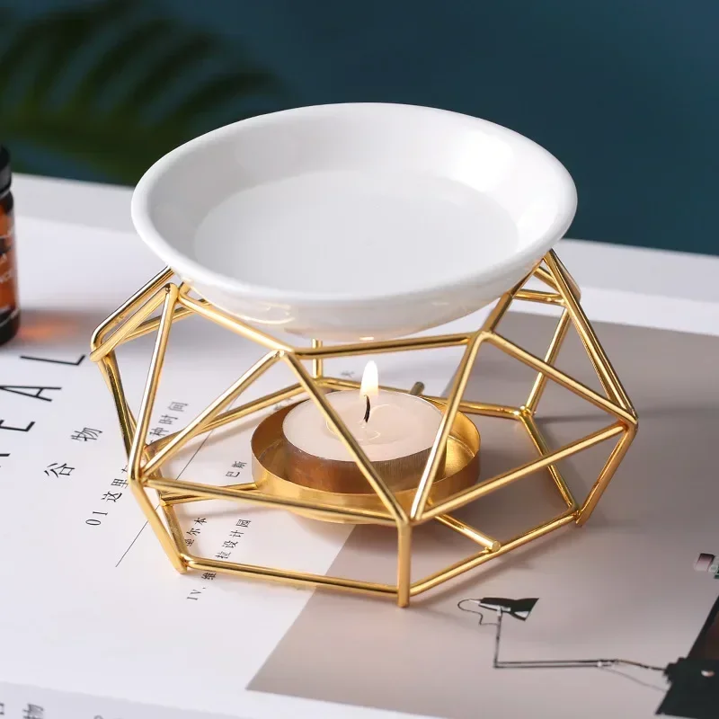 Ceramic Oil Burner - 1pcs Romantic Ceramic Tealight Candle Holder