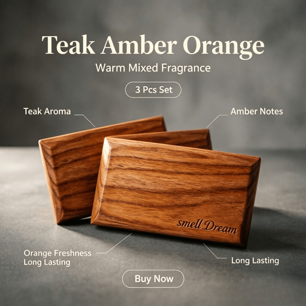 Home Fragrance Products - Car Air Freshener Teak Amber Orange